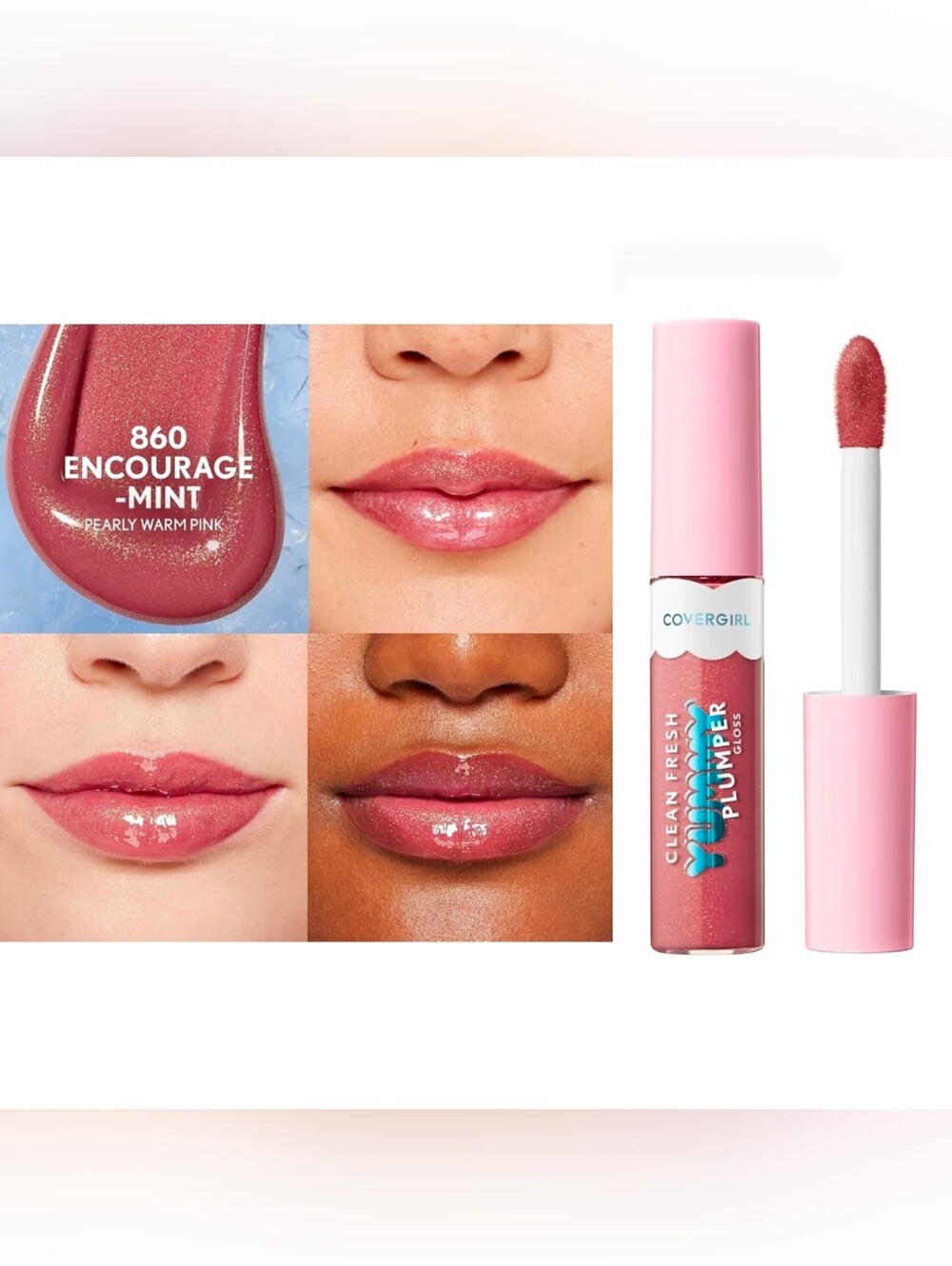 CoverGirl Yummy Plumper Gloss in 860 Encourage-Mint 0.33fl oz BNIB
